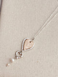 Two Tone Freshwater Pearl Love
Hearts Necklace