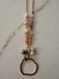 Gold Pearl & Mixed Stone
Circle Necklace