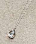 Minimalist Bridal/Grad Clear Crystal Pendant Long Necklace