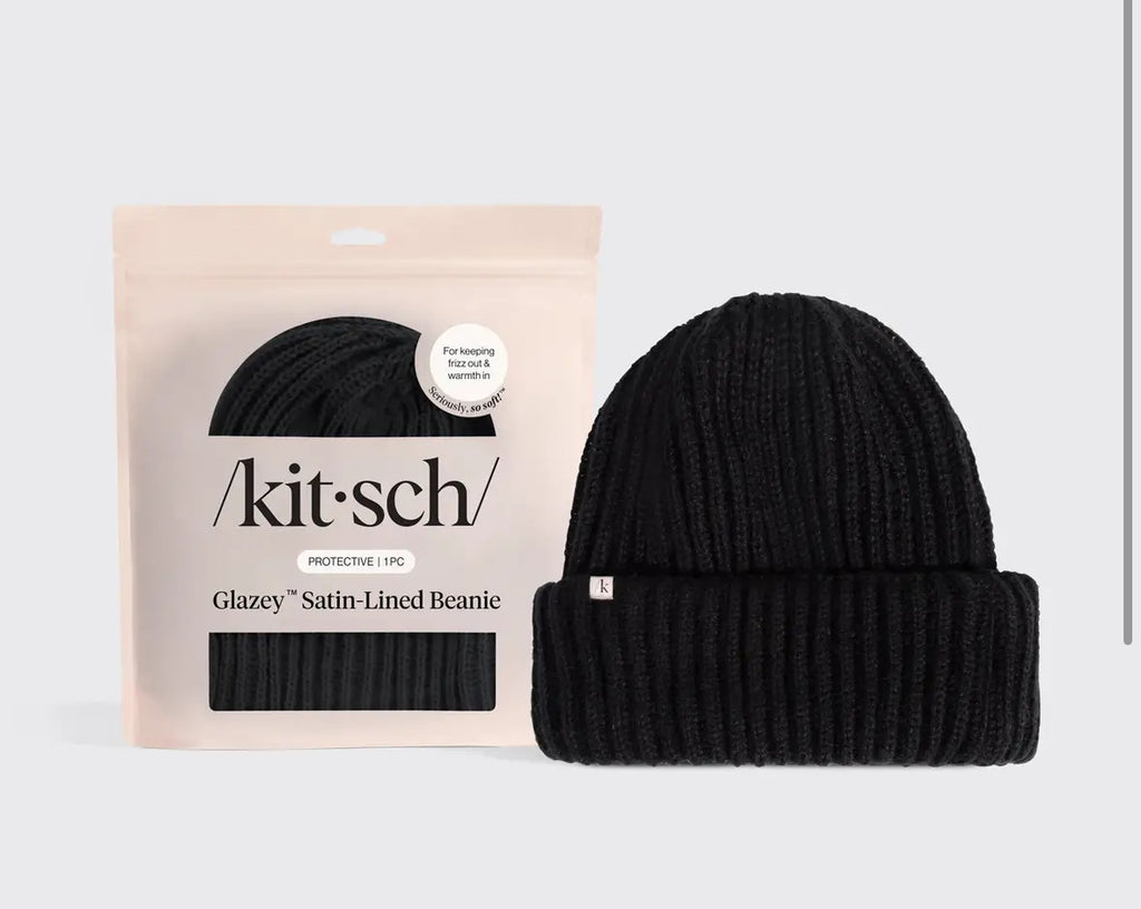 Kitsch Glazey™ Satin-Lined Beanie – BLACK