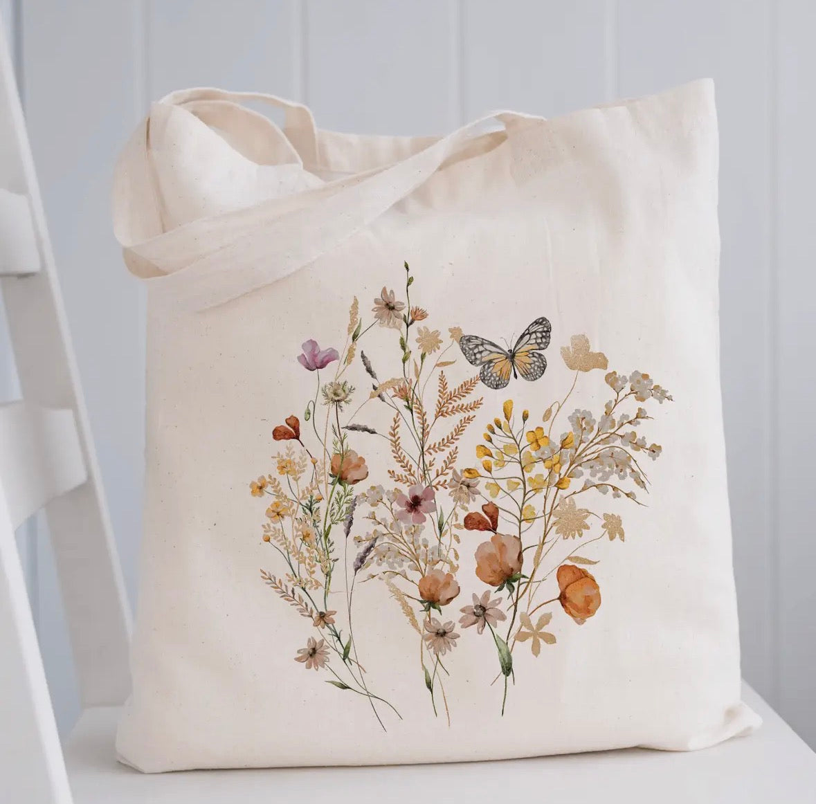 Wildflower Spring Canvas Tote Bag