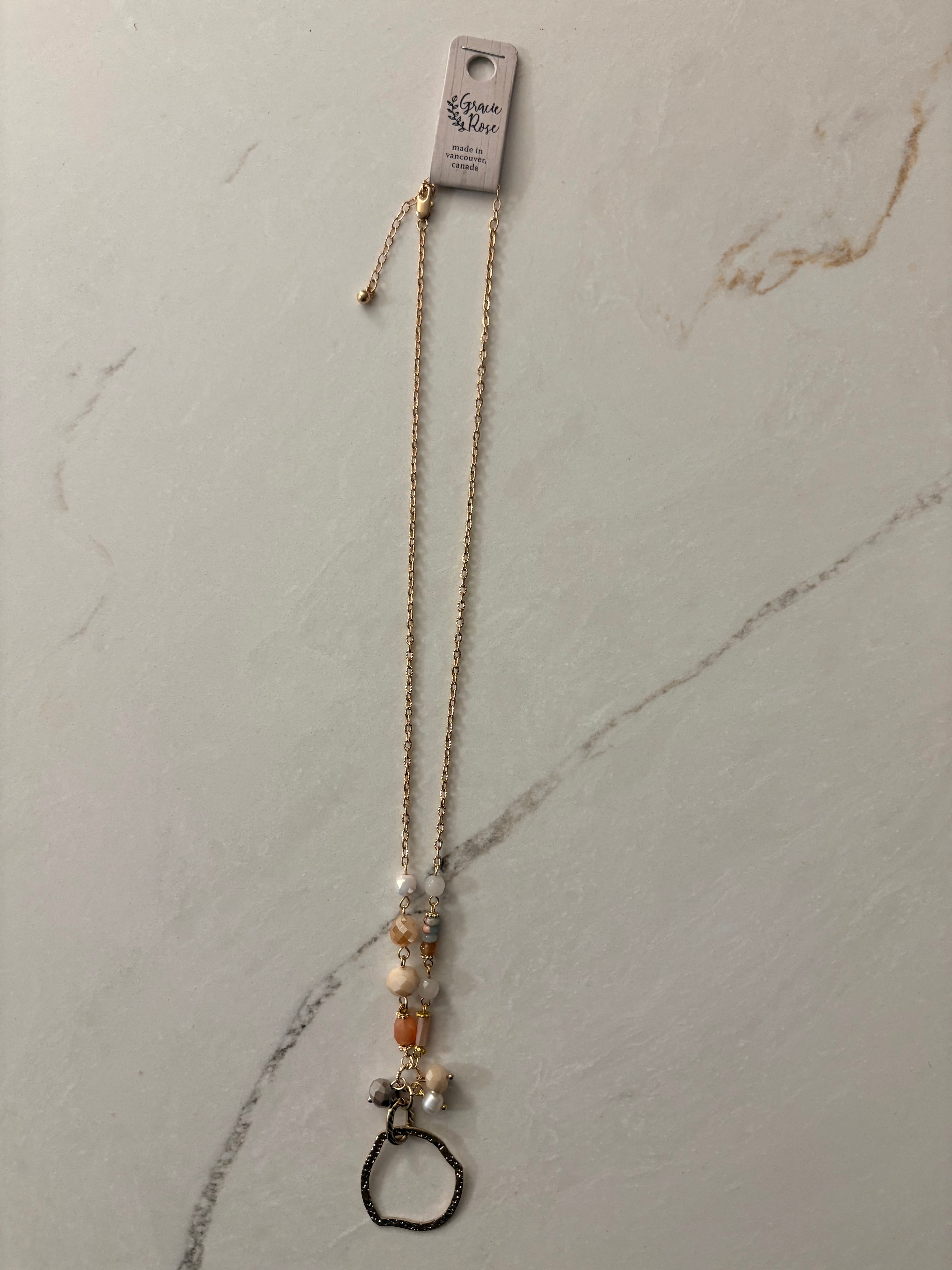Gold Pearl & Mixed Stone
Circle Necklace
