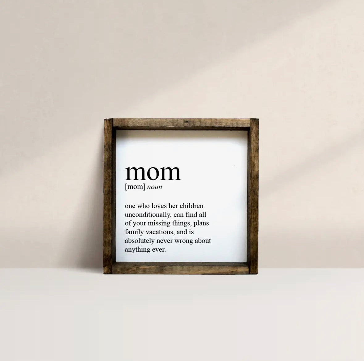 Mom Definition Framed Print
