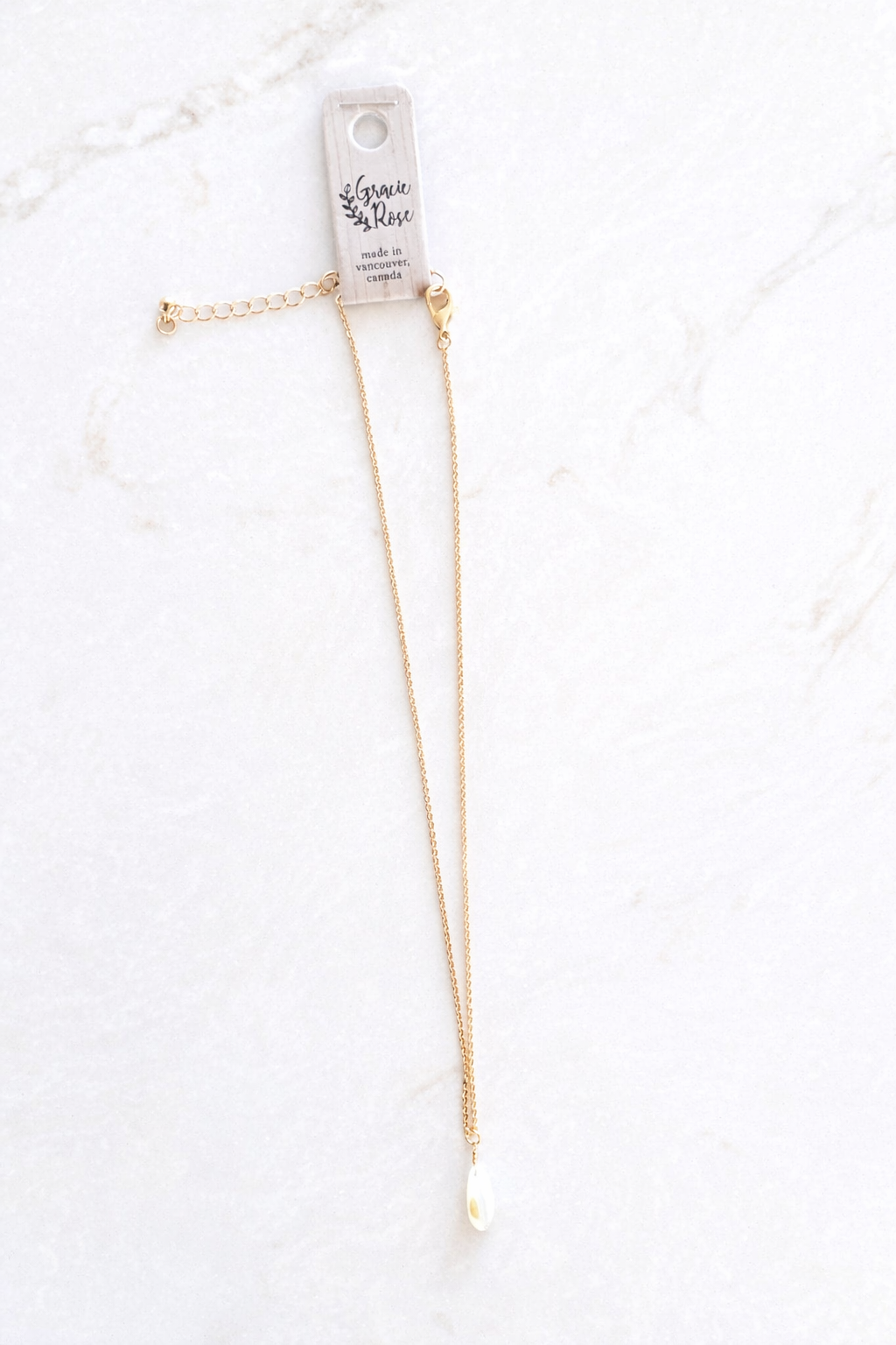 Teardrop Mother of Pearl Pendant Necklace