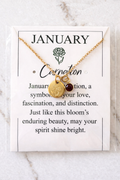 Birth Flower 18k - Gold Birthstone Pendant Necklace