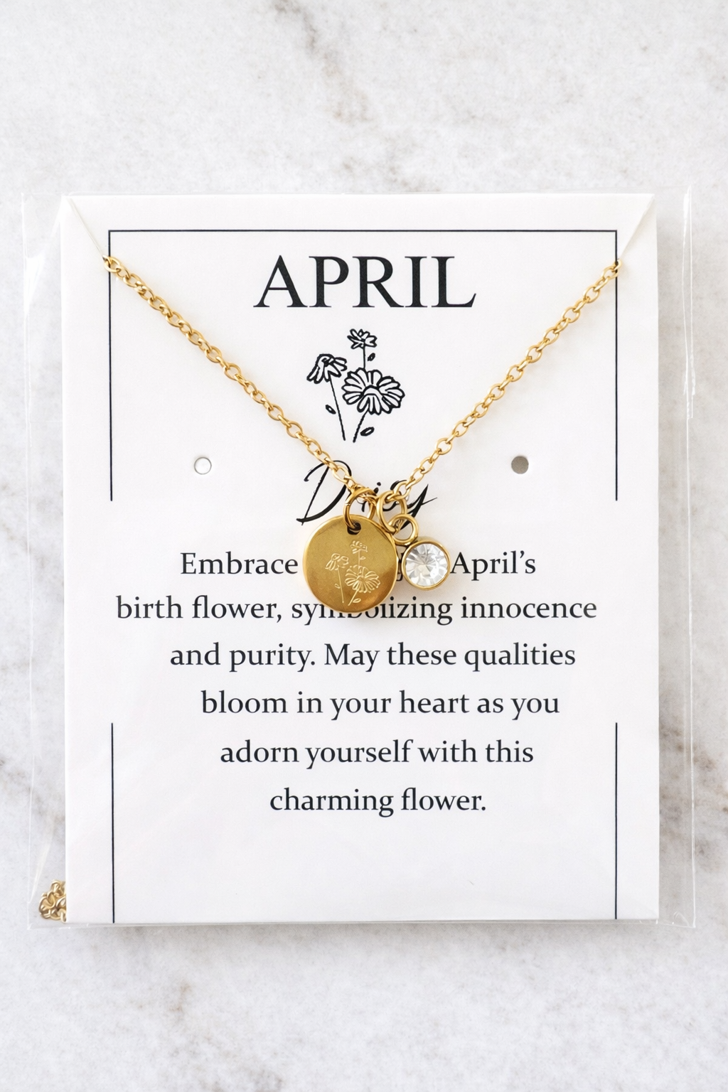 Birth Flower 18k - Gold Birthstone Pendant Necklace