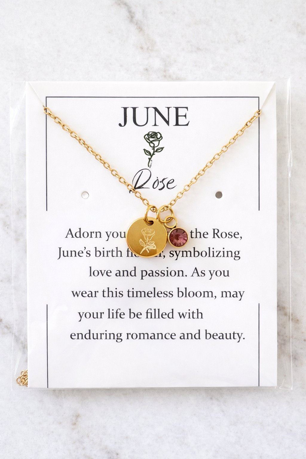 Birth Flower 18k - Gold Birthstone Pendant Necklace
