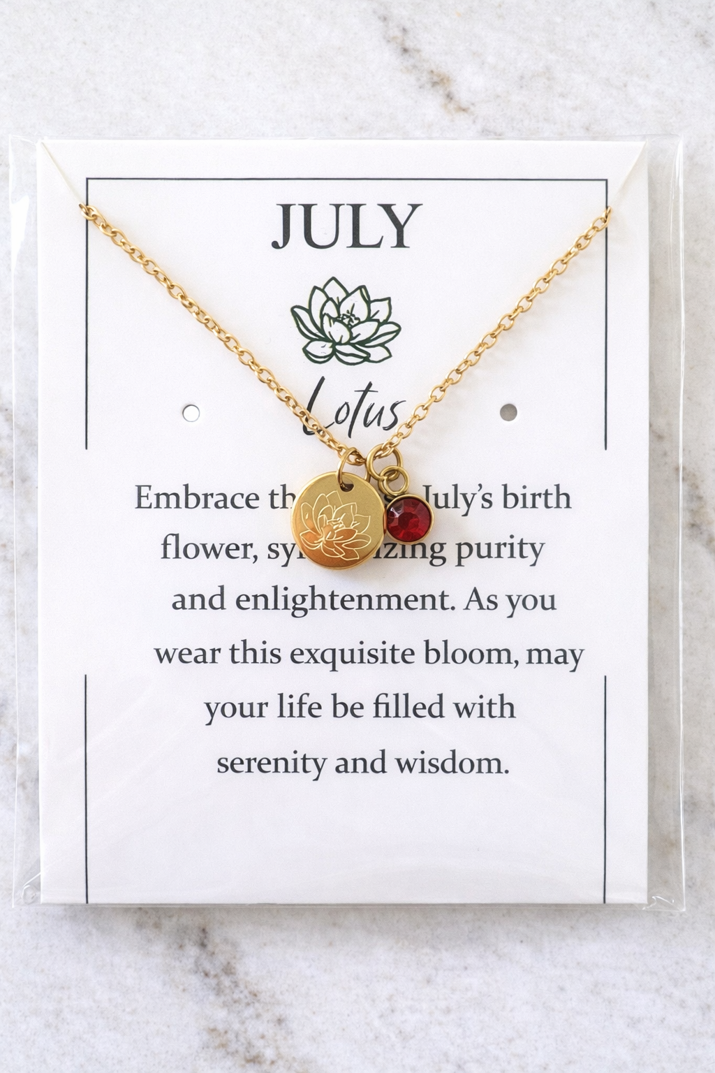 Birth Flower 18k - Gold Birthstone Pendant Necklace