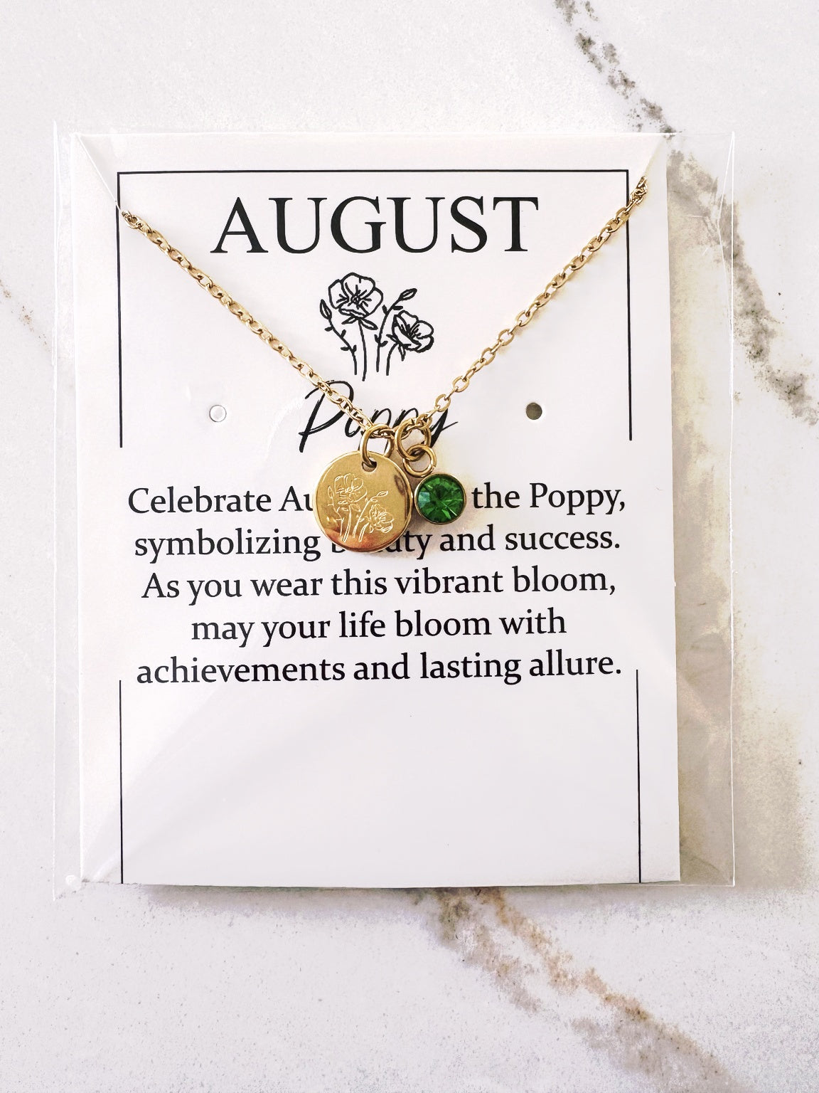Birth Flower 18k - Gold Birthstone Pendant Necklace