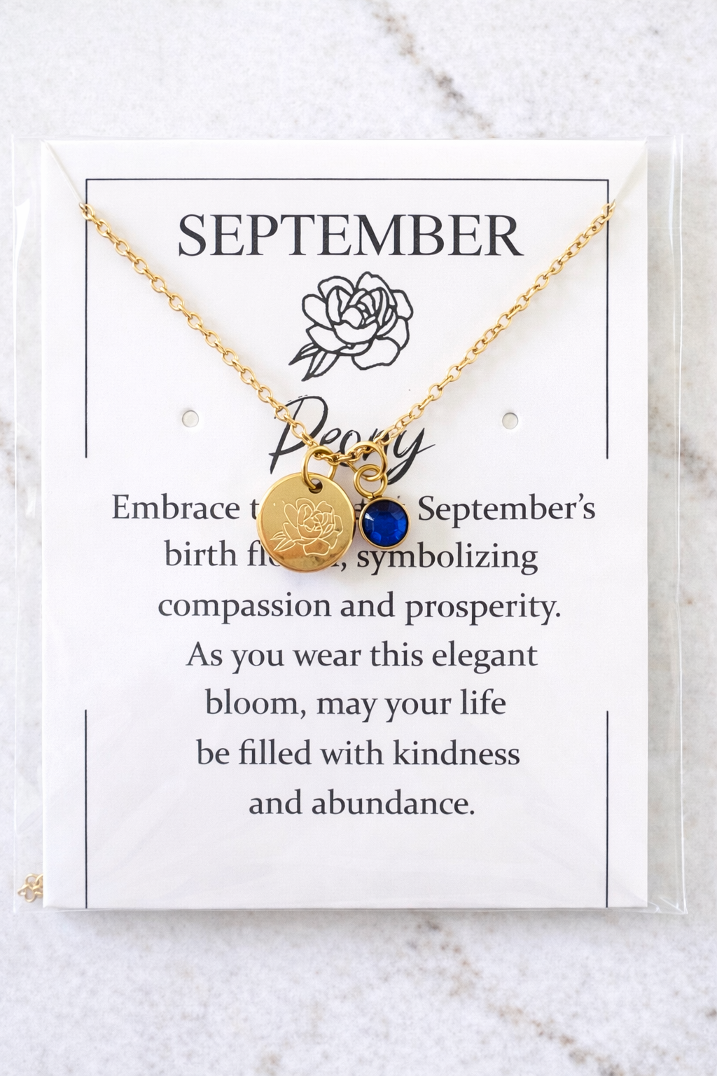 Birth Flower 18k - Gold Birthstone Pendant Necklace