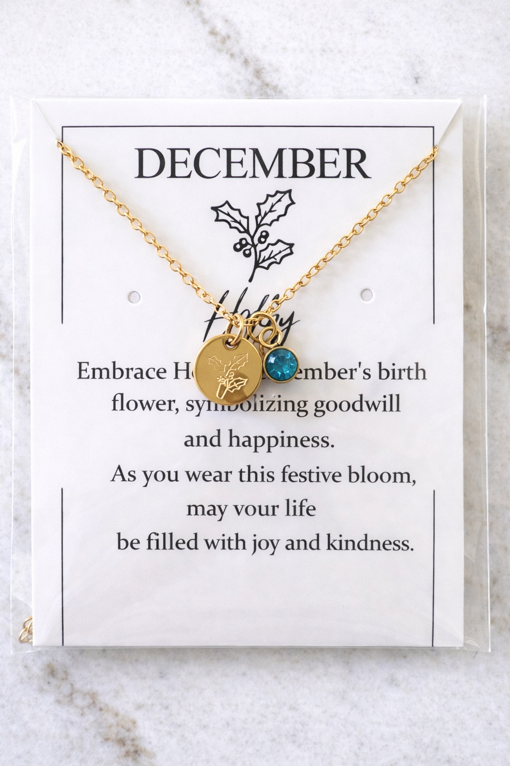 Birth Flower 18k - Gold Birthstone Pendant Necklace
